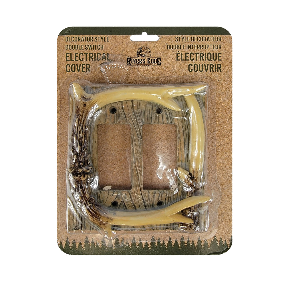 Electrical Cover Plate Decorator Style Double Antler