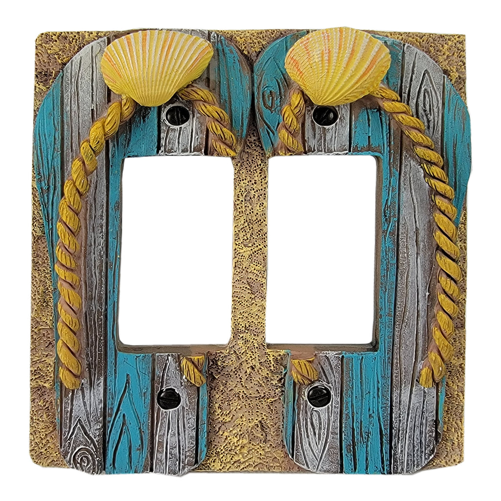 Electrical Cover Plate Decorator Style Double - Beach