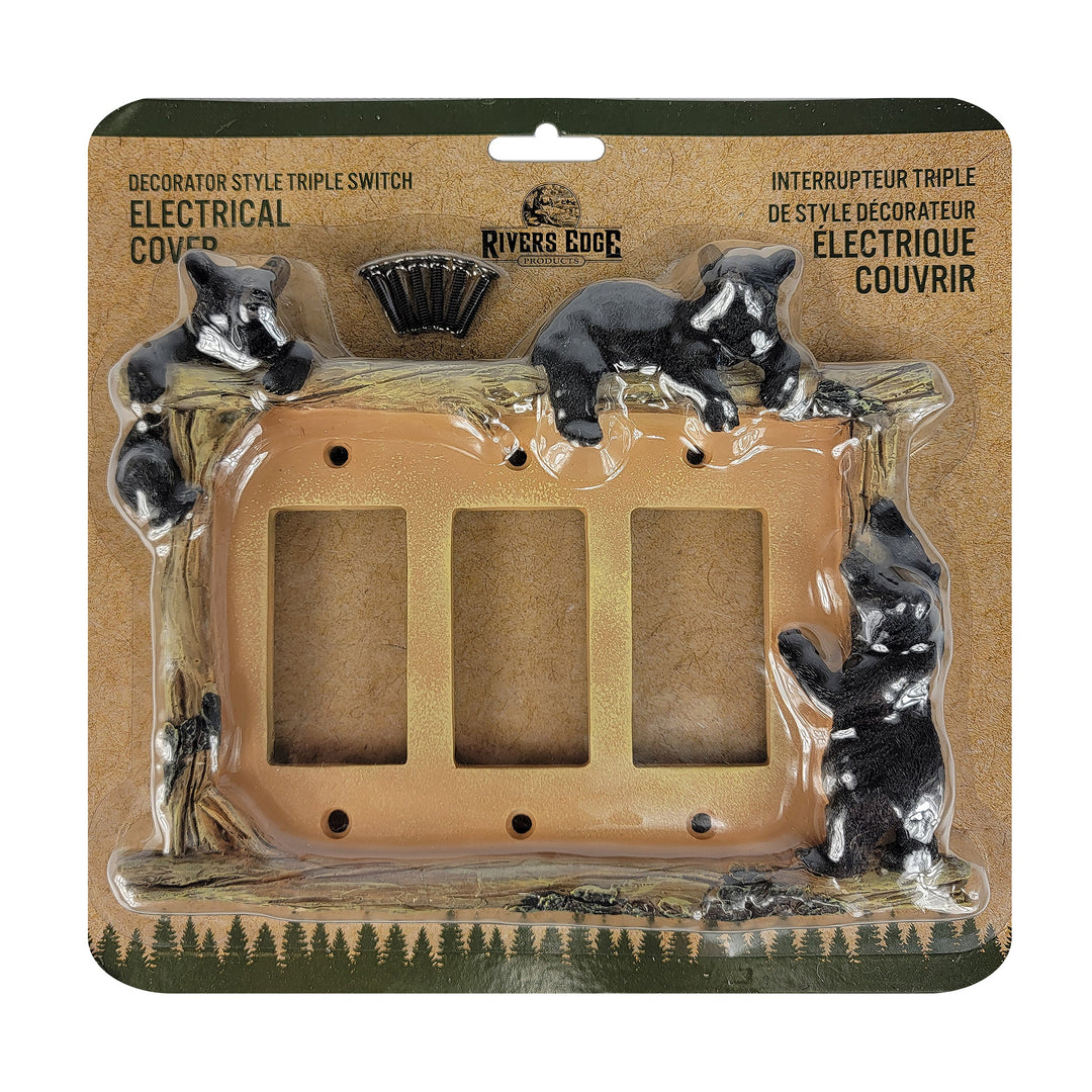 Electrical Cover Plate Decorator Style Triple Bear