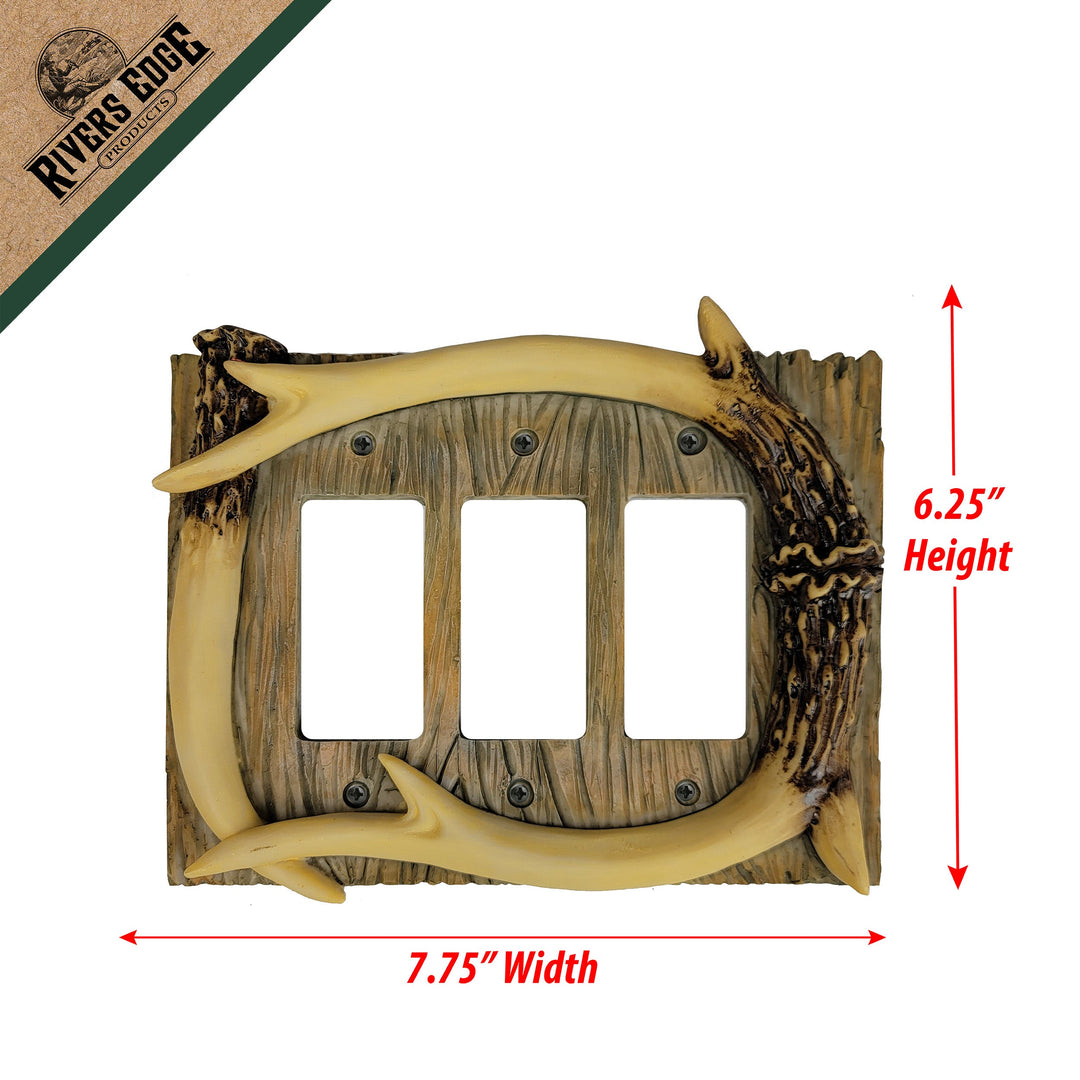 Electrical Cover Plate Decorator Style Triple Antler