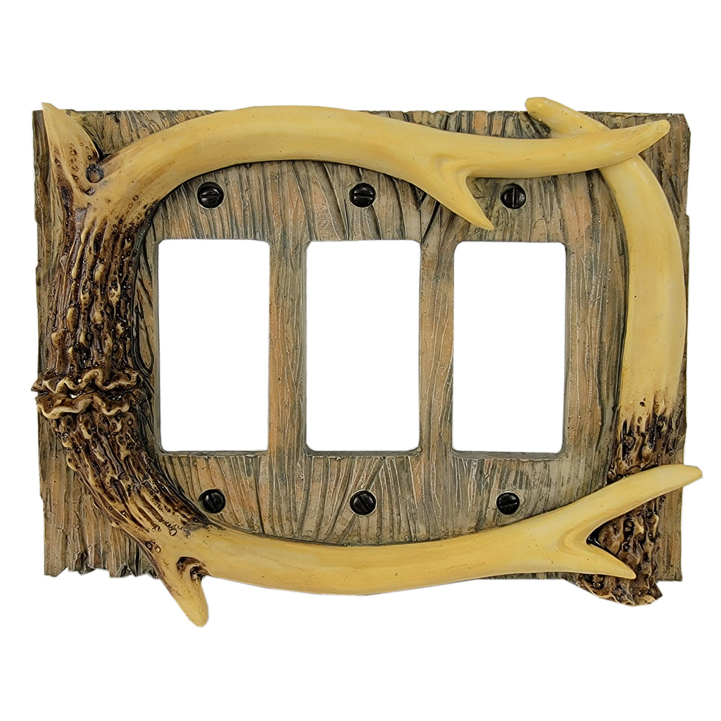 Electrical Cover Plate Decorator Style Triple - Antler