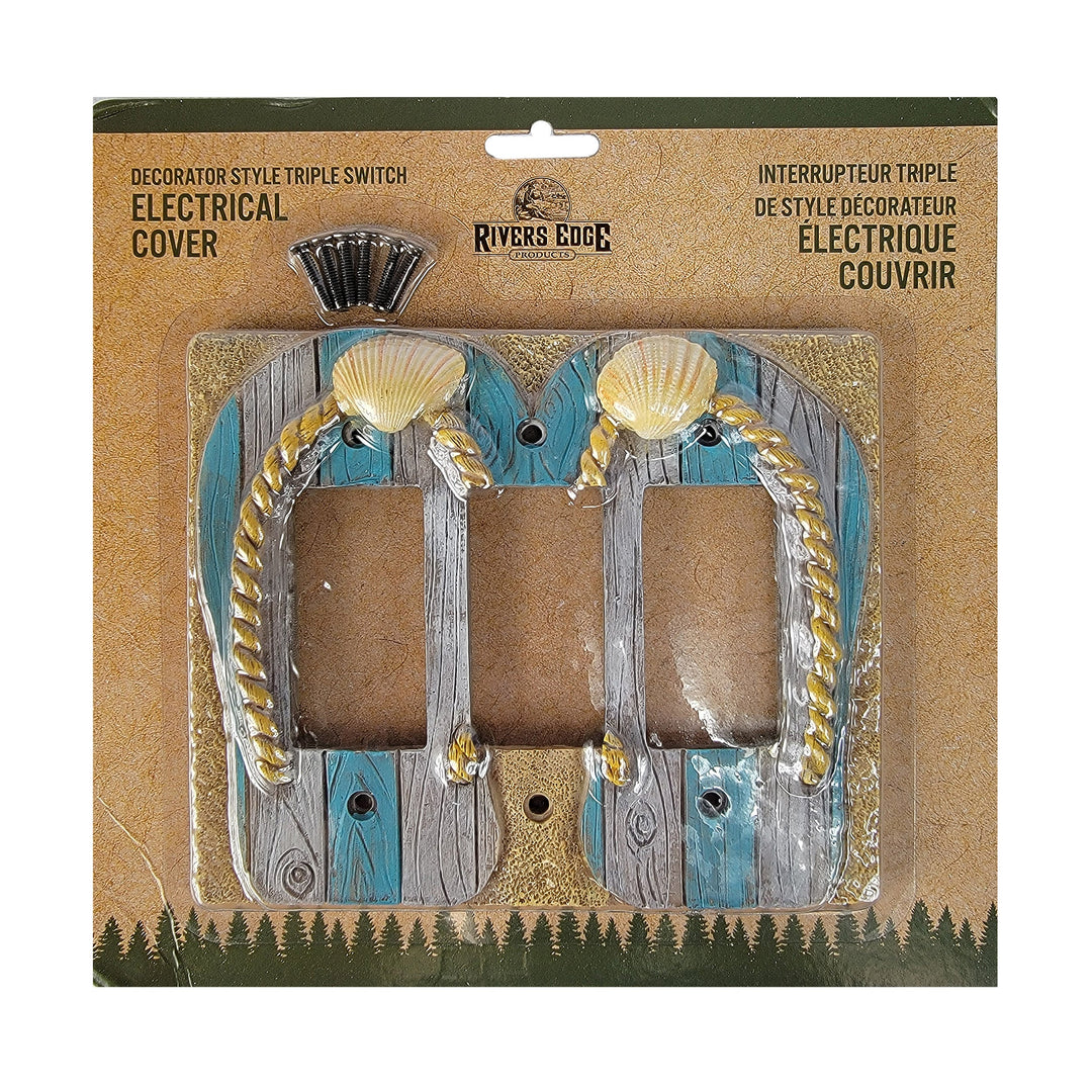 Electrical Cover Plate Decorator Style Triple Beach