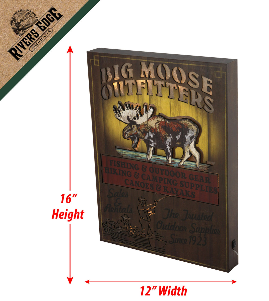Wall Sign Led Moose Outfitter