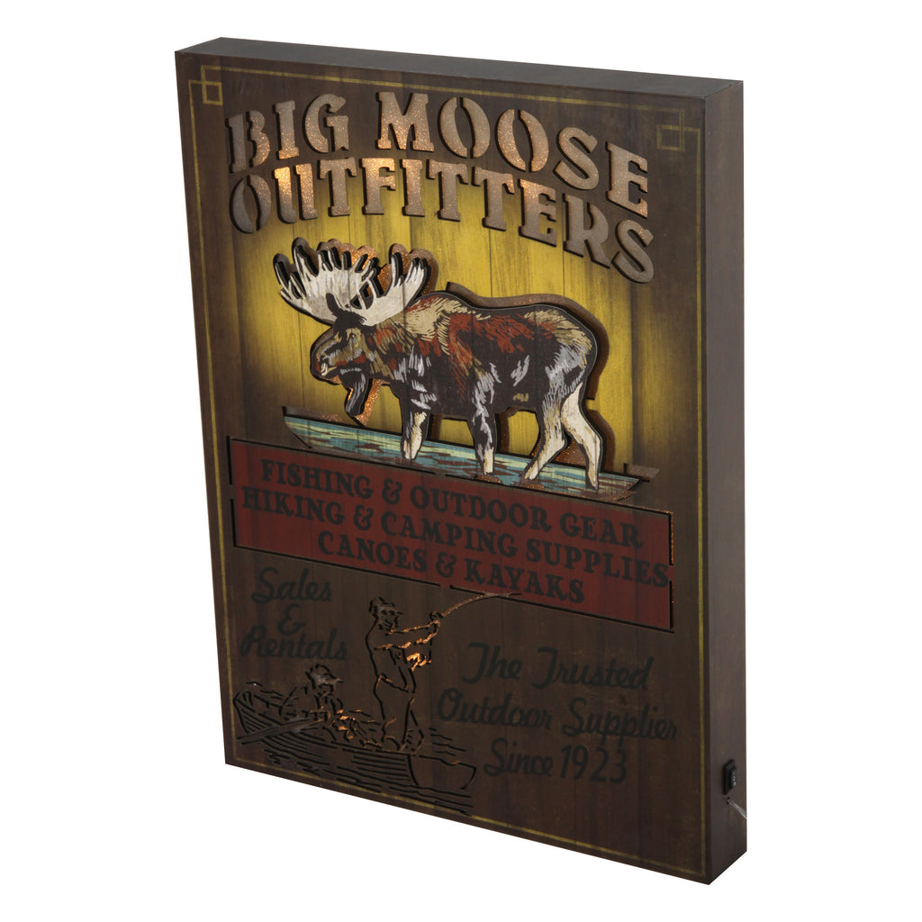 Wall Sign LED - Moose Outfitter