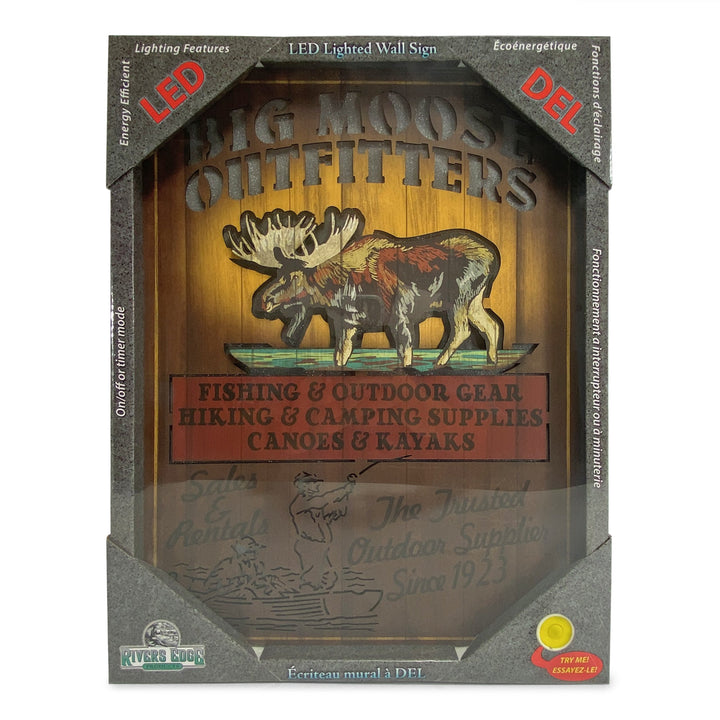 Wall Sign Led Moose Outfitter