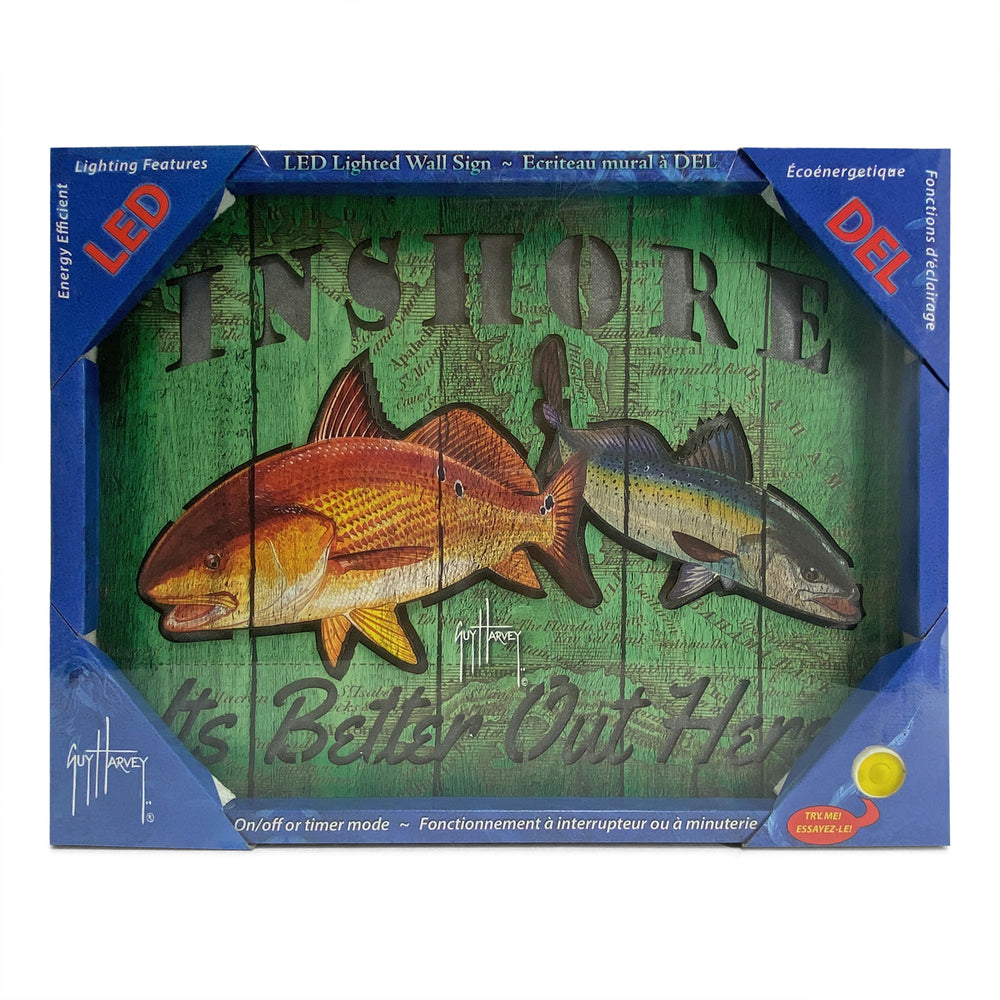 Wall Sign Led Guy Harvey Inshore