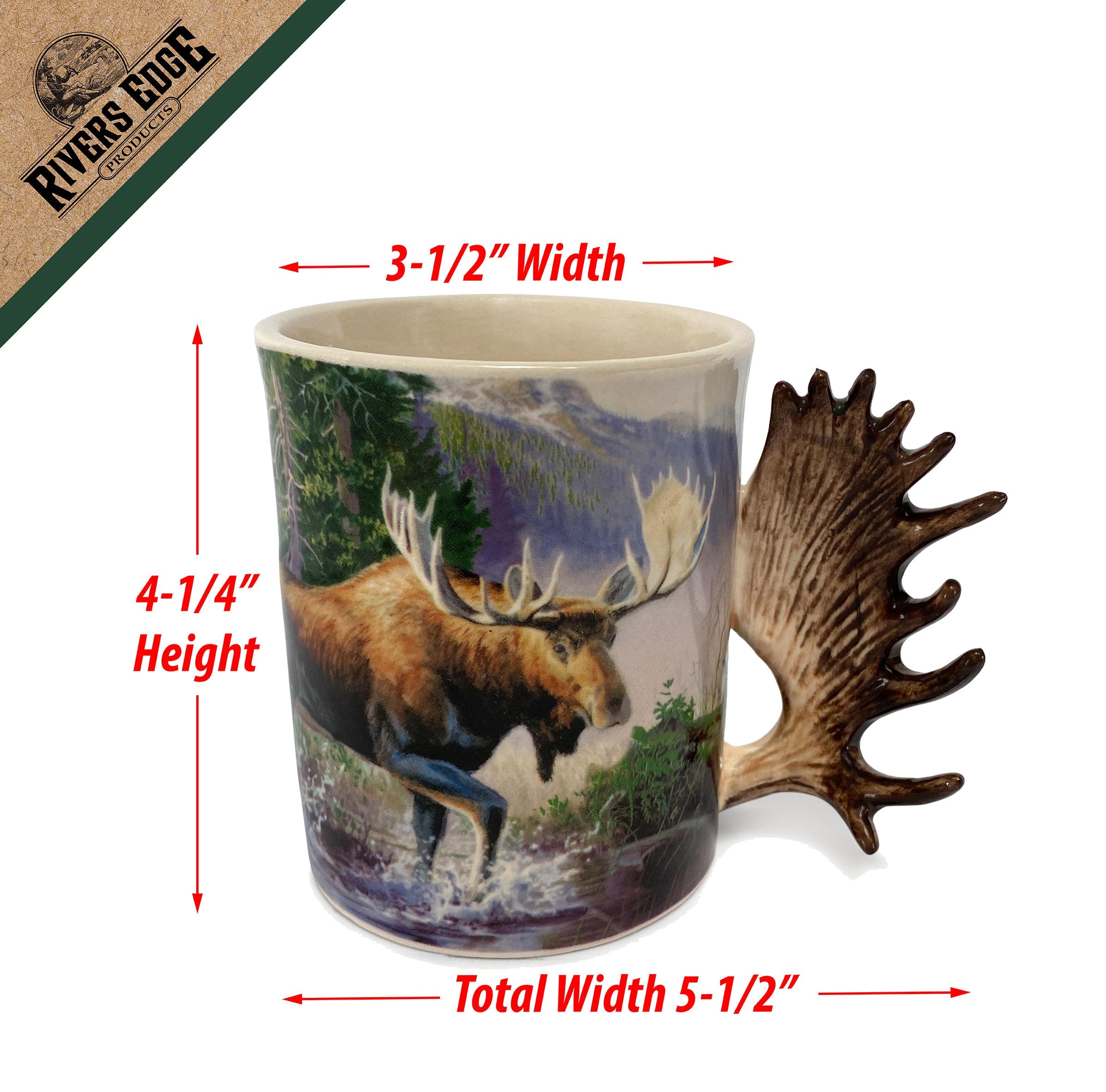 Coffee Mug - MOOSE SCENE - LAKE GEORGE 15 oz. Insulated Coffee Mug