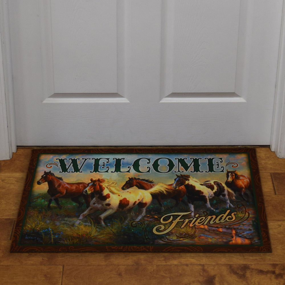 Door Mat Rubber 26In X 17In Welcome Horse