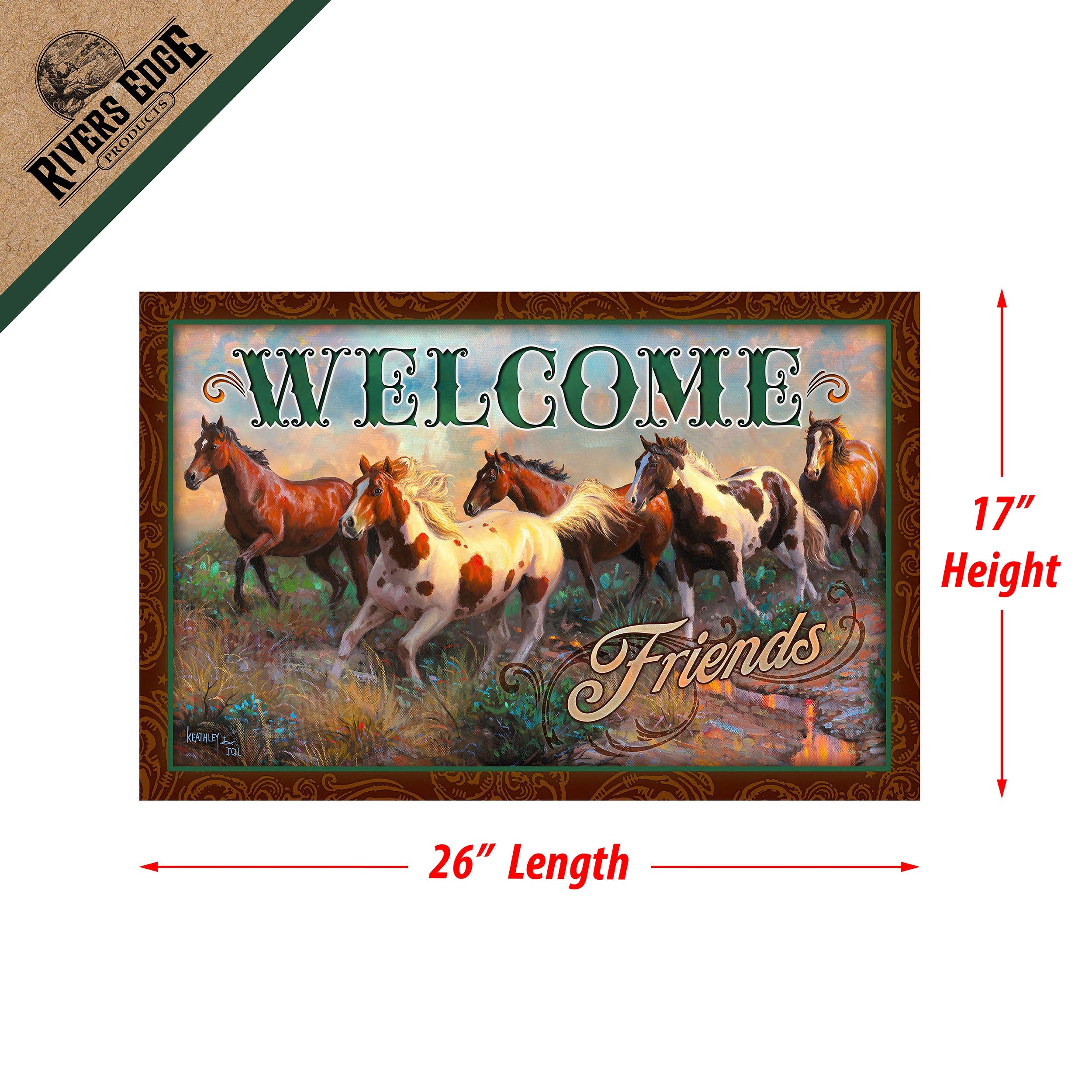 Running Horse Welcome Design Outdoor Door Mat 