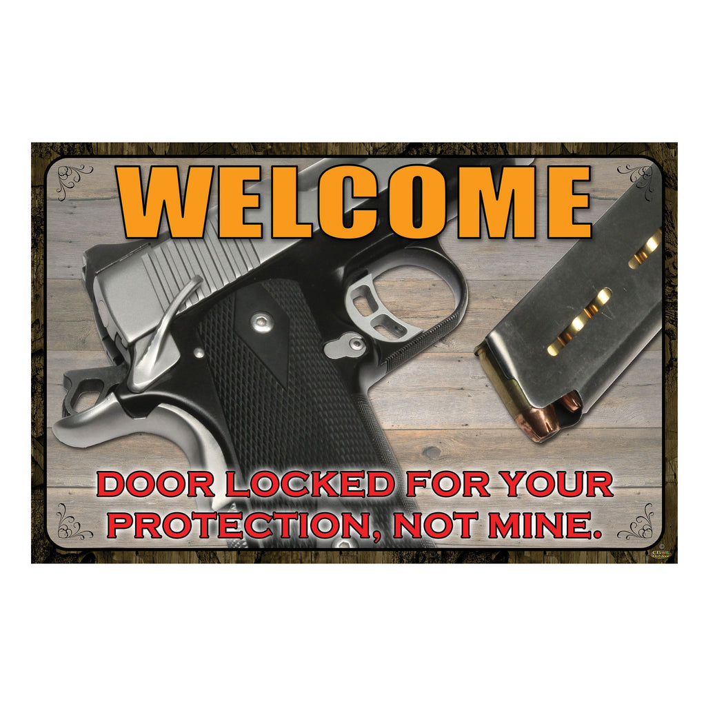 Door Mat Rubber 26-inches by 17-inches - Door Locked