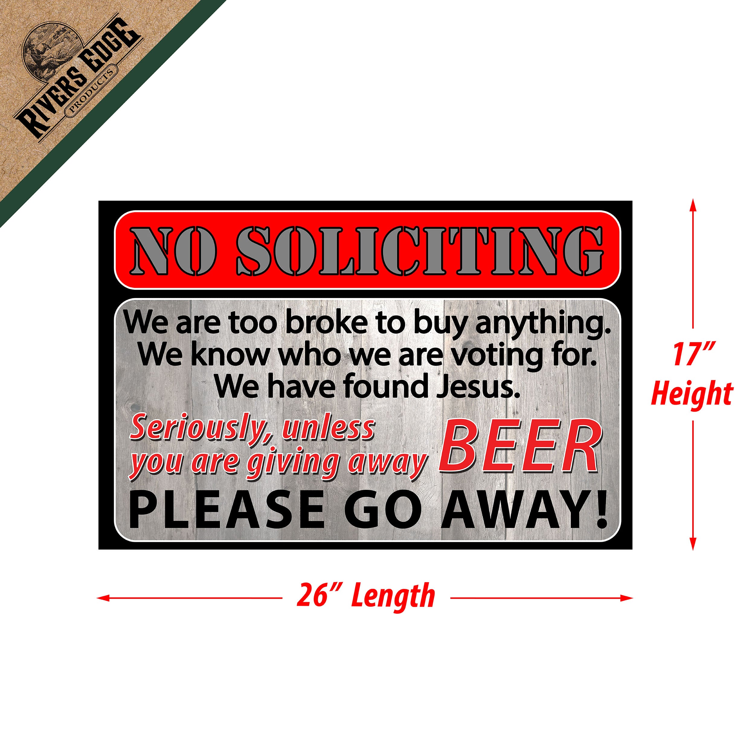 Door Mat Rubber 26-inches by 17-inches - No Soliciting