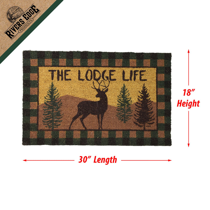Coir Mat 30In X 18In Lodge Life Deer