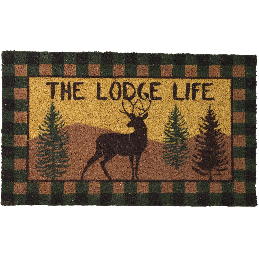 Coir Door Mat 30in x 18in - Lodge Life Deer