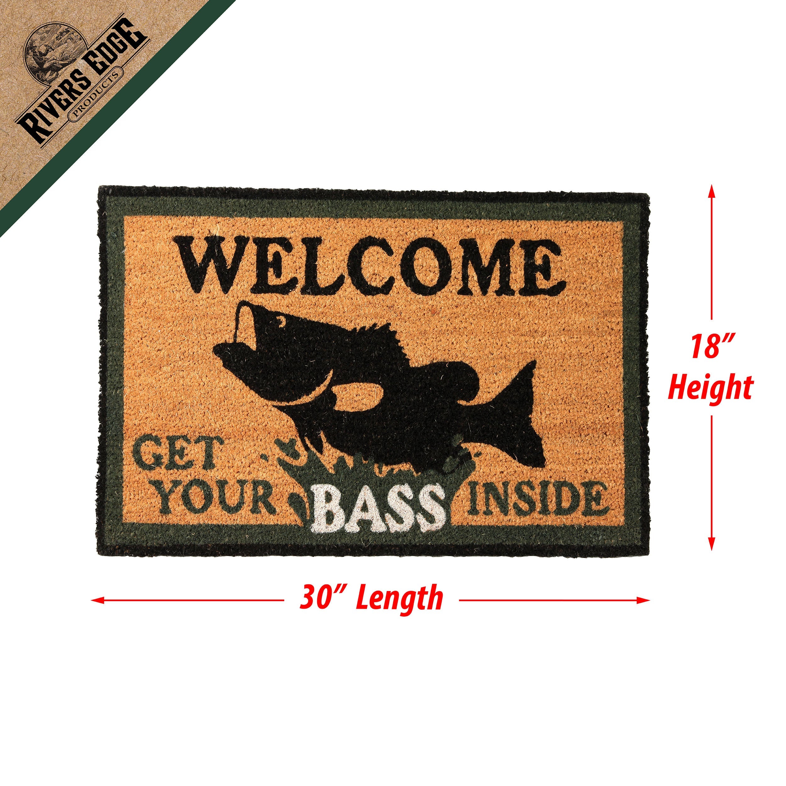 Coir Door Mat 30in x 18in - Welcome Bear