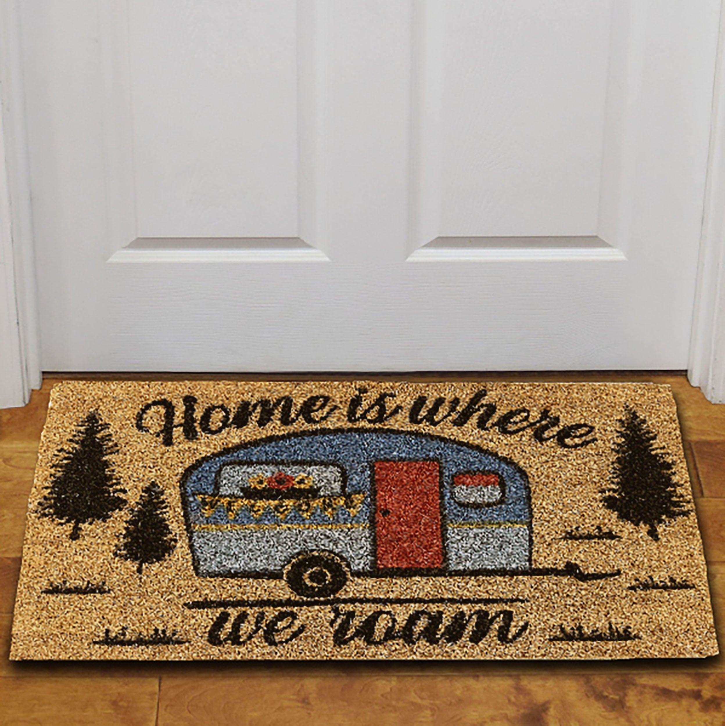 Coir Door Mat 30in x 18in - Happy Camper