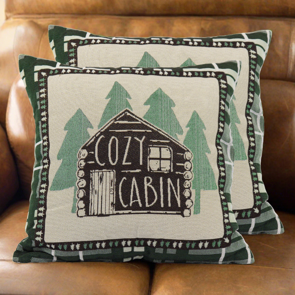 Tapestry Pillow 18in - Cabin 2pk