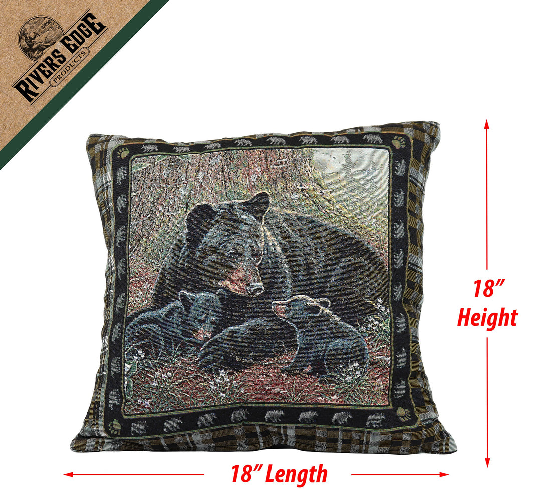 Tapestry Pillow 18In Bear 2Pk