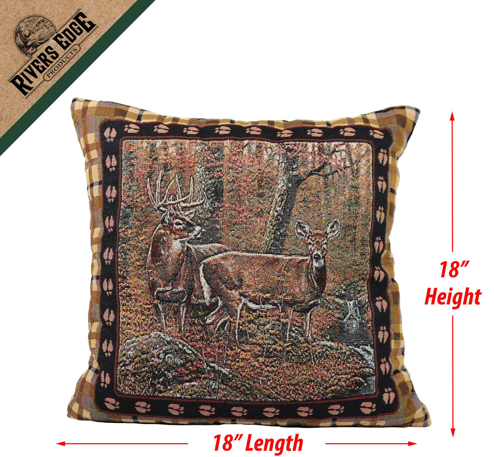 Tapestry Pillow 18In Deer 2Pk