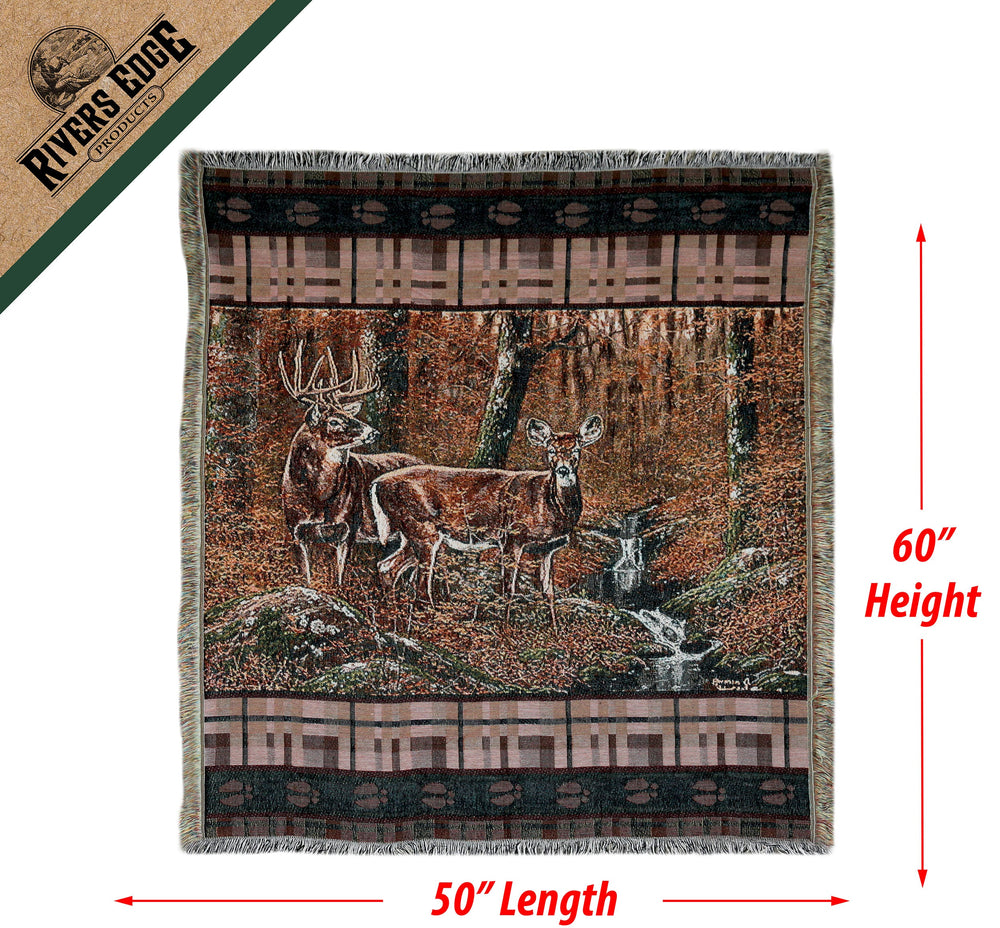 Tapestry Throw 50In X 60In Deer