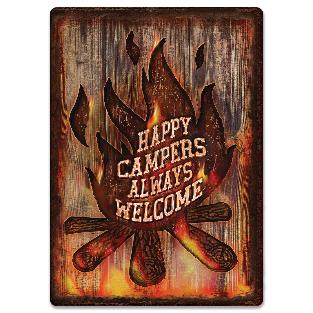 Tin Sign 12In X 17In Campers Welcome