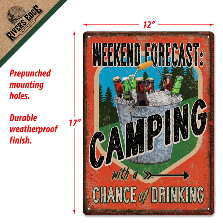 Tin Sign 12In X 17In Forecast Camping