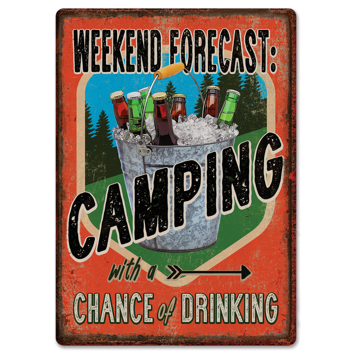 Tin Sign 12In X 17In Forecast Camping