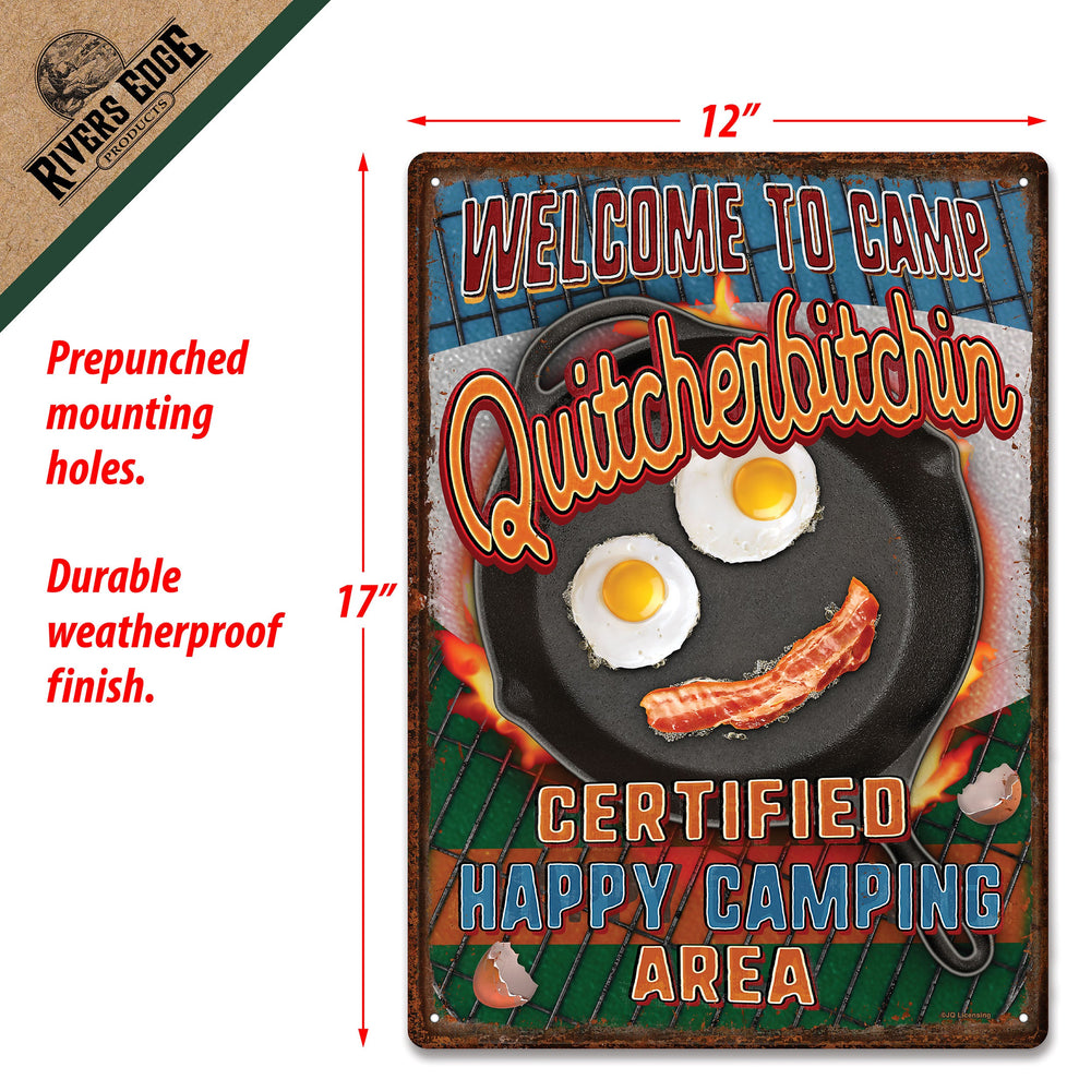 Tin Sign 12In X 17In Camp Quitcher