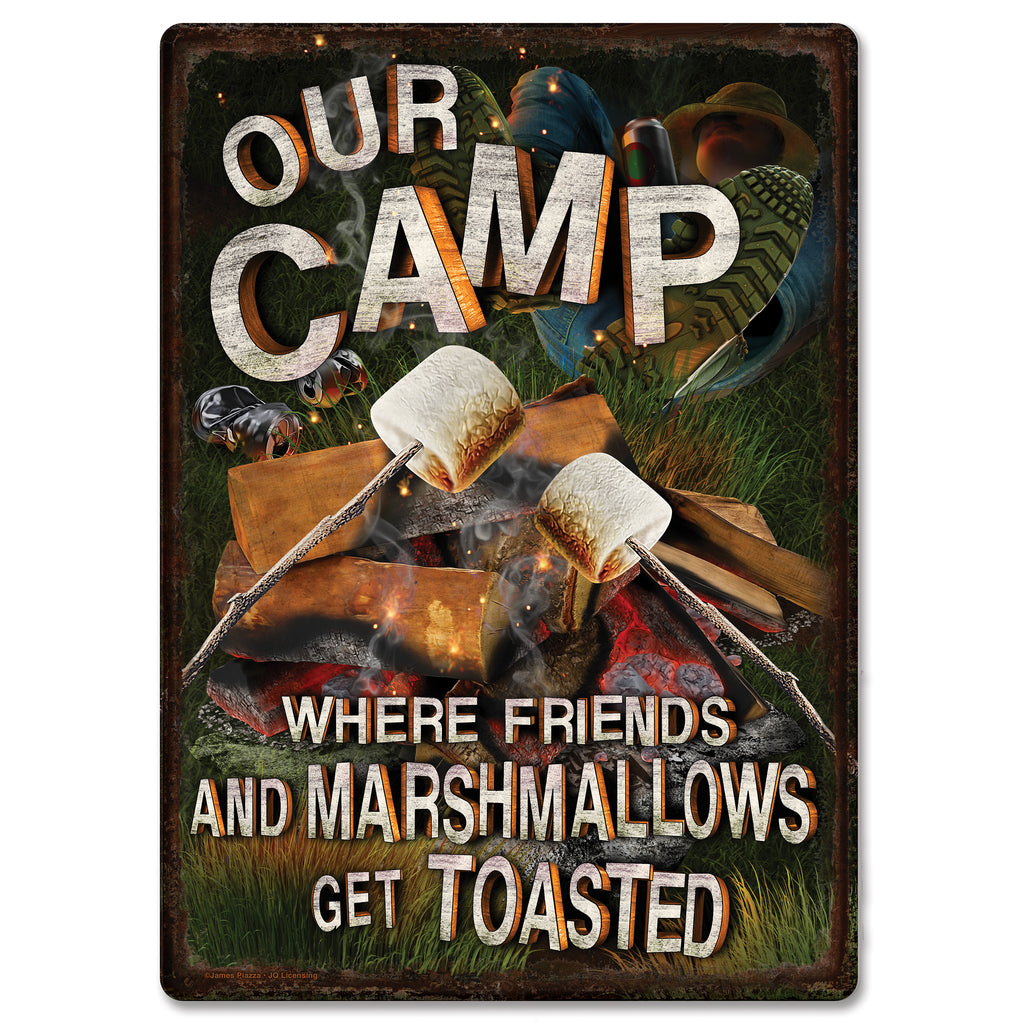 Metal Tin Signs, Funny, Vintage, Personalized 12-Inch x 17-Inch - Friends Marshmallows