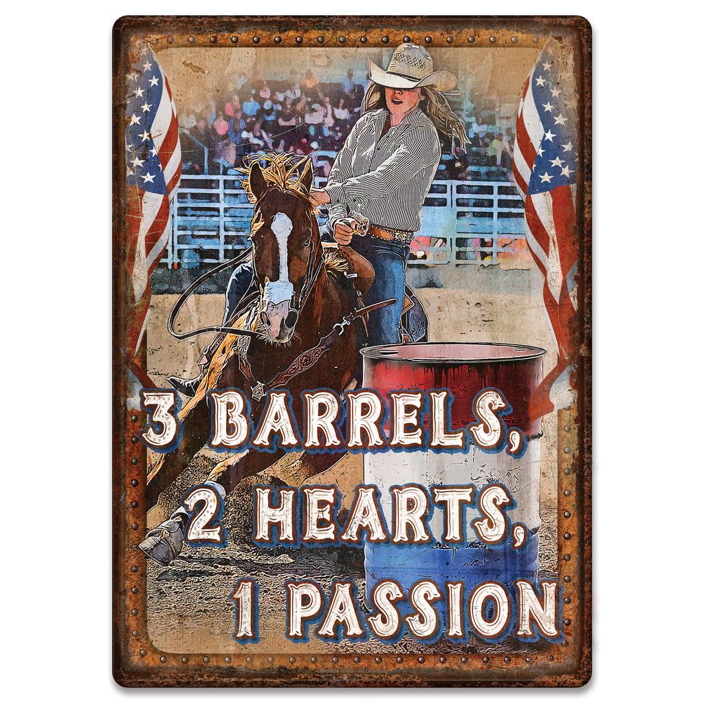 Tin Sign 12In X 17In Barrels Passion