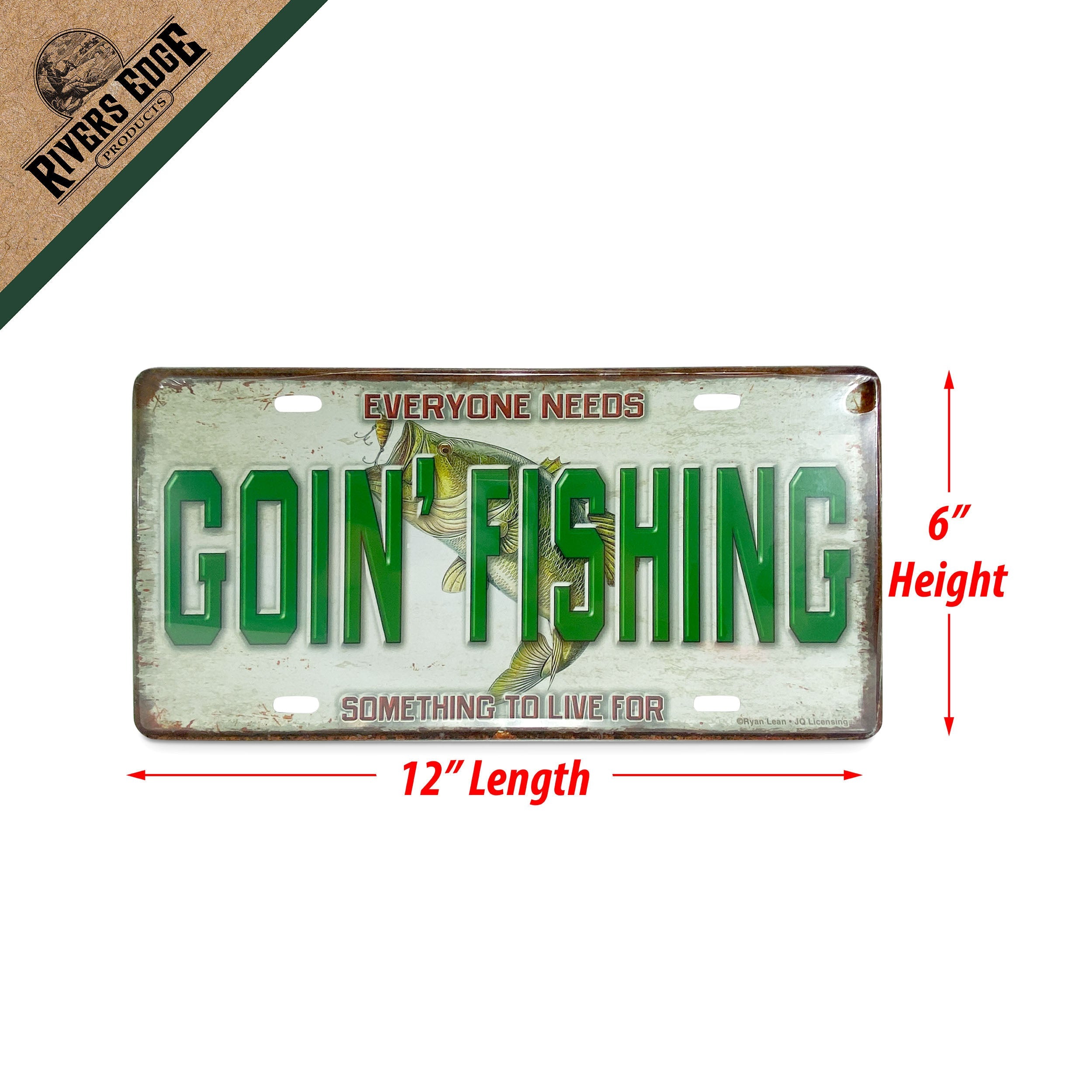 Rivers Edge License Plate - Goin' Fishing