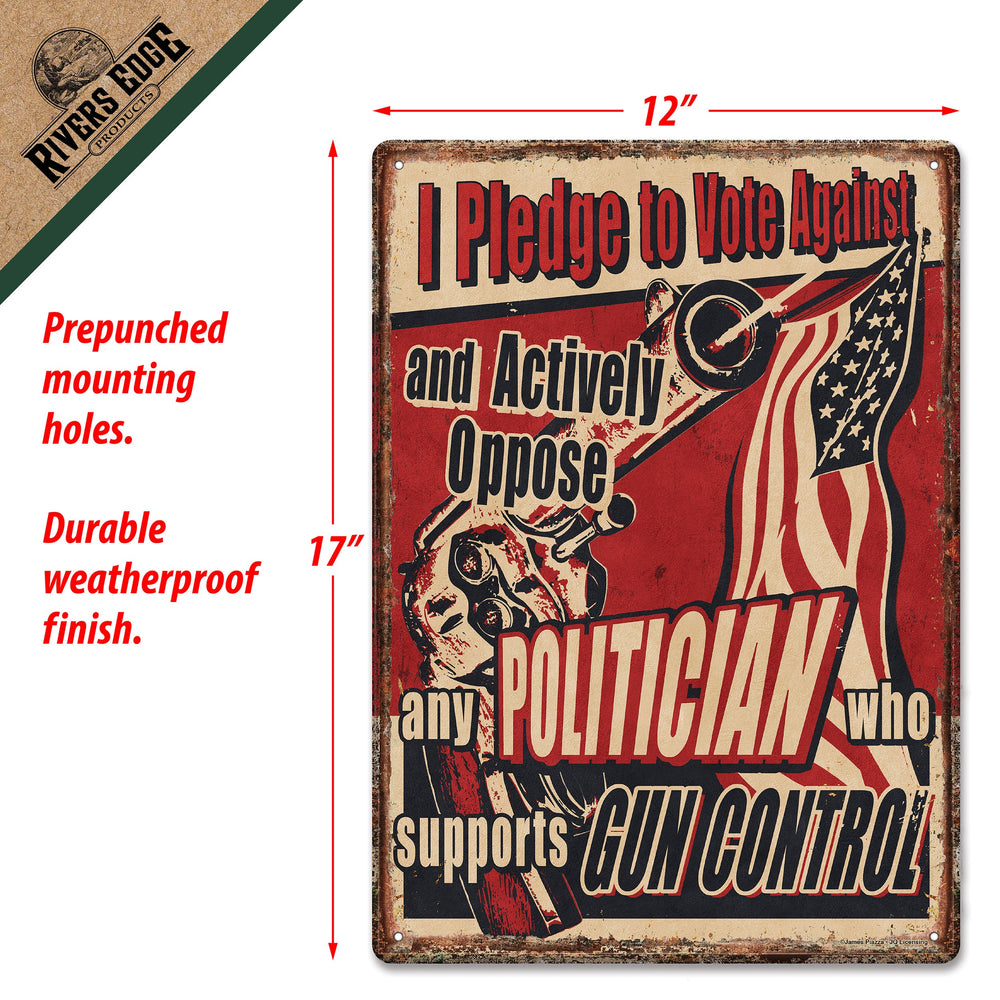 Tin Sign 12In X 17In Vote Politician