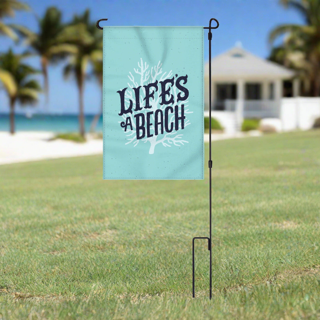 Lawn Flag 14In X 22In With Pole Lifes A Beach
