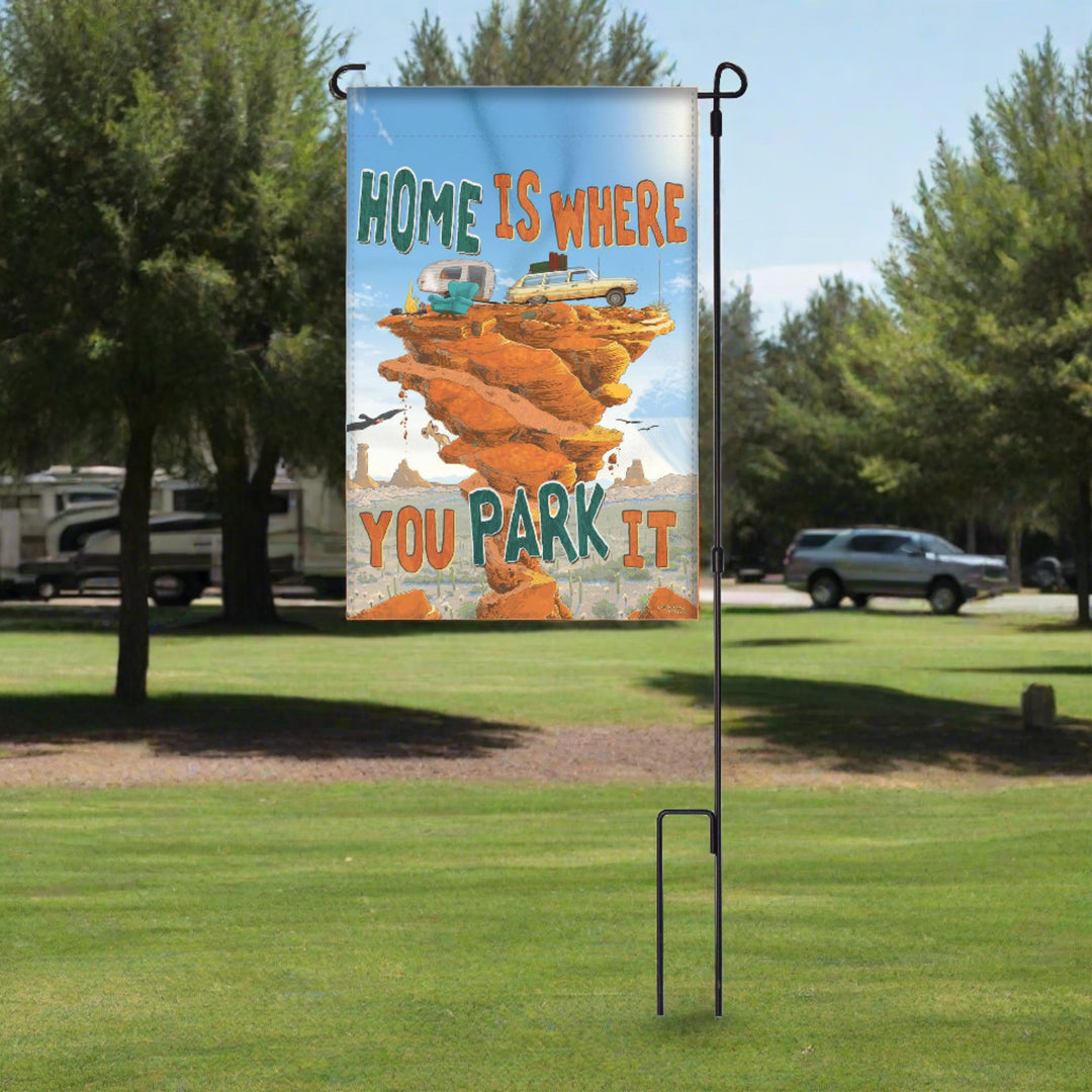 Lawn Flag 14In X 22In With Pole Park It