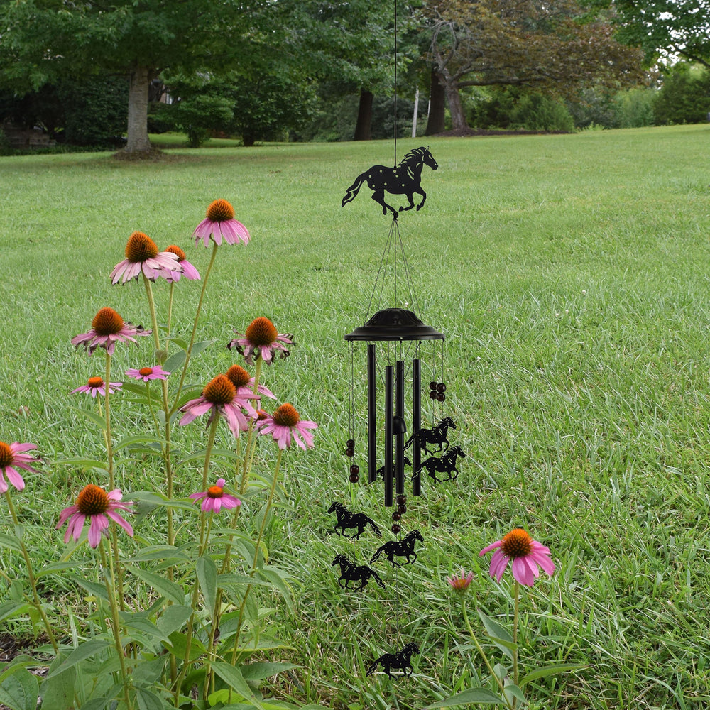 Wind Chime Horse Black