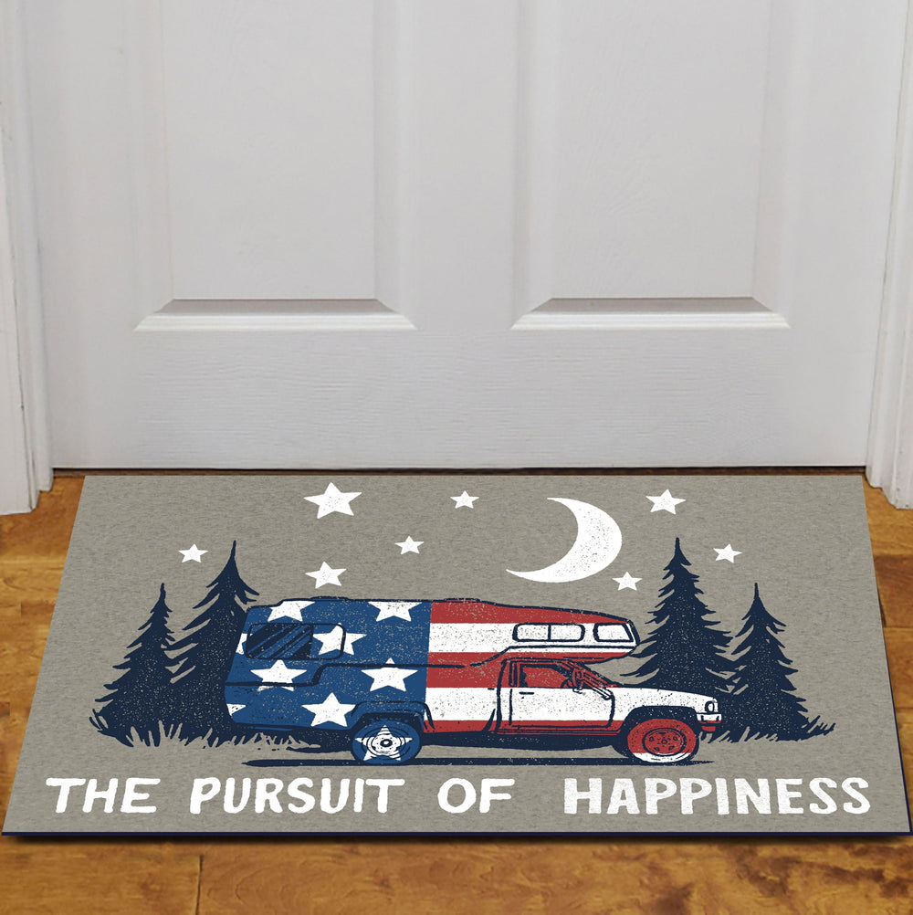 Door Mat Rubber 26In X 17In The Prusuit Of Happiness