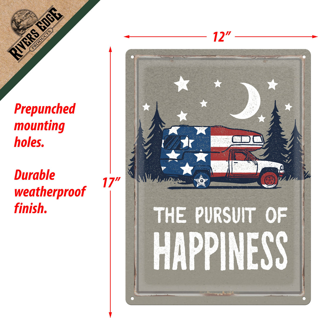 Tin Sign 12In X 17In The Pursuit Of Happiness
