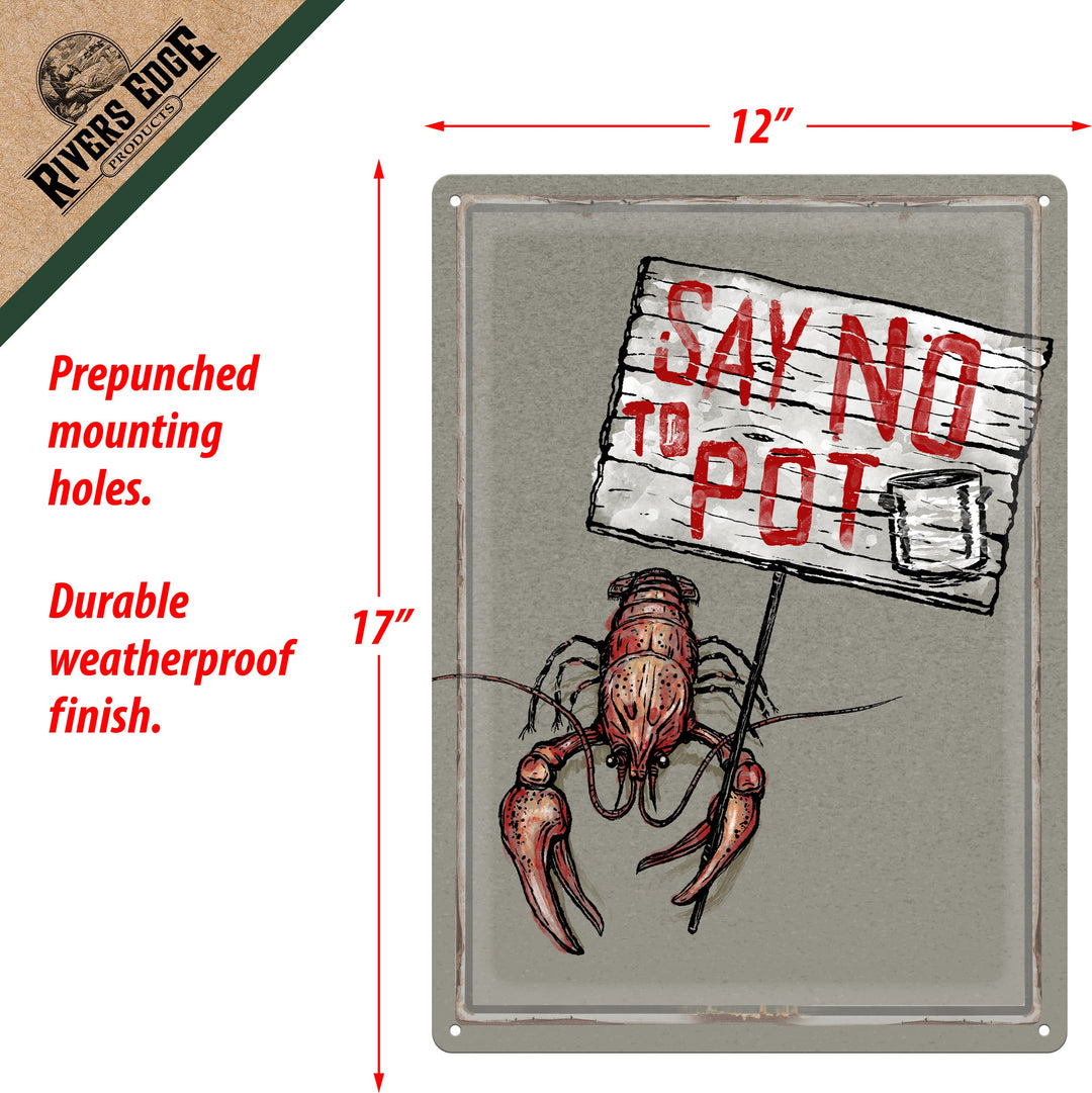 Tin Sign 12In X 17In Say No To Pot