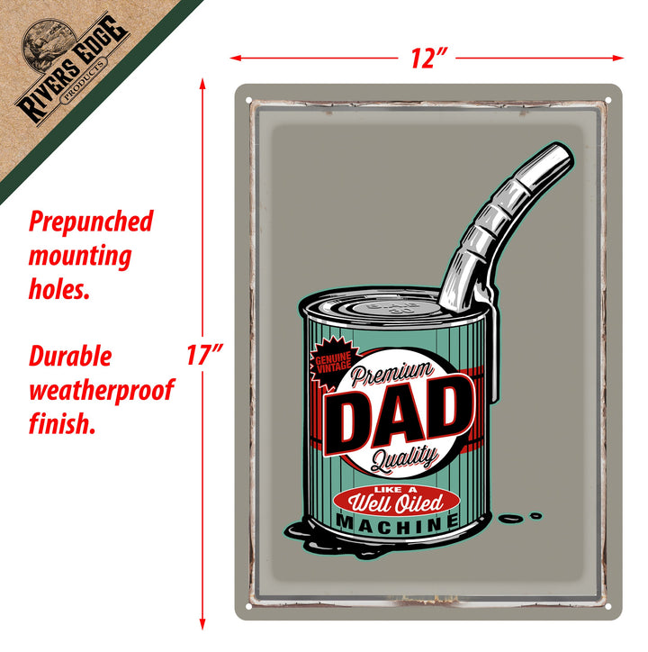 Tin Sign 12In X 17In Dad Well Oiled Machine