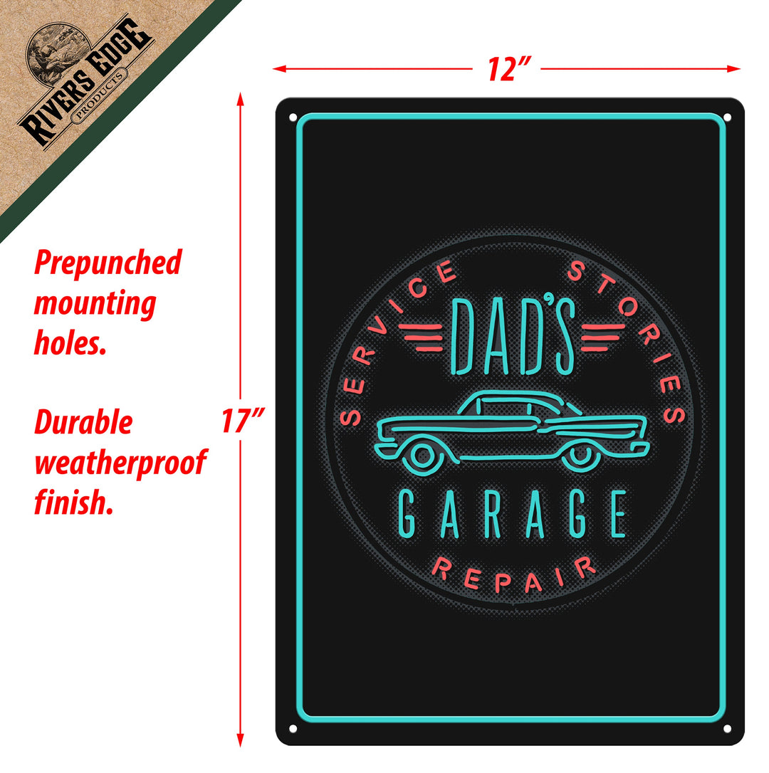 Tin Sign 12In X 17In Dads Garage