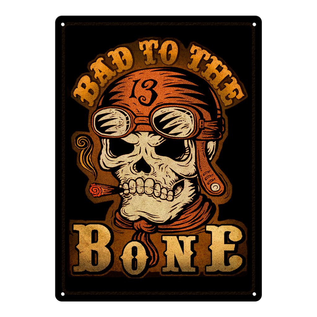 Metal Tin Signs, Funny, Vintage, Personalized 12-Inch x 17-Inch - Bad to the Bone