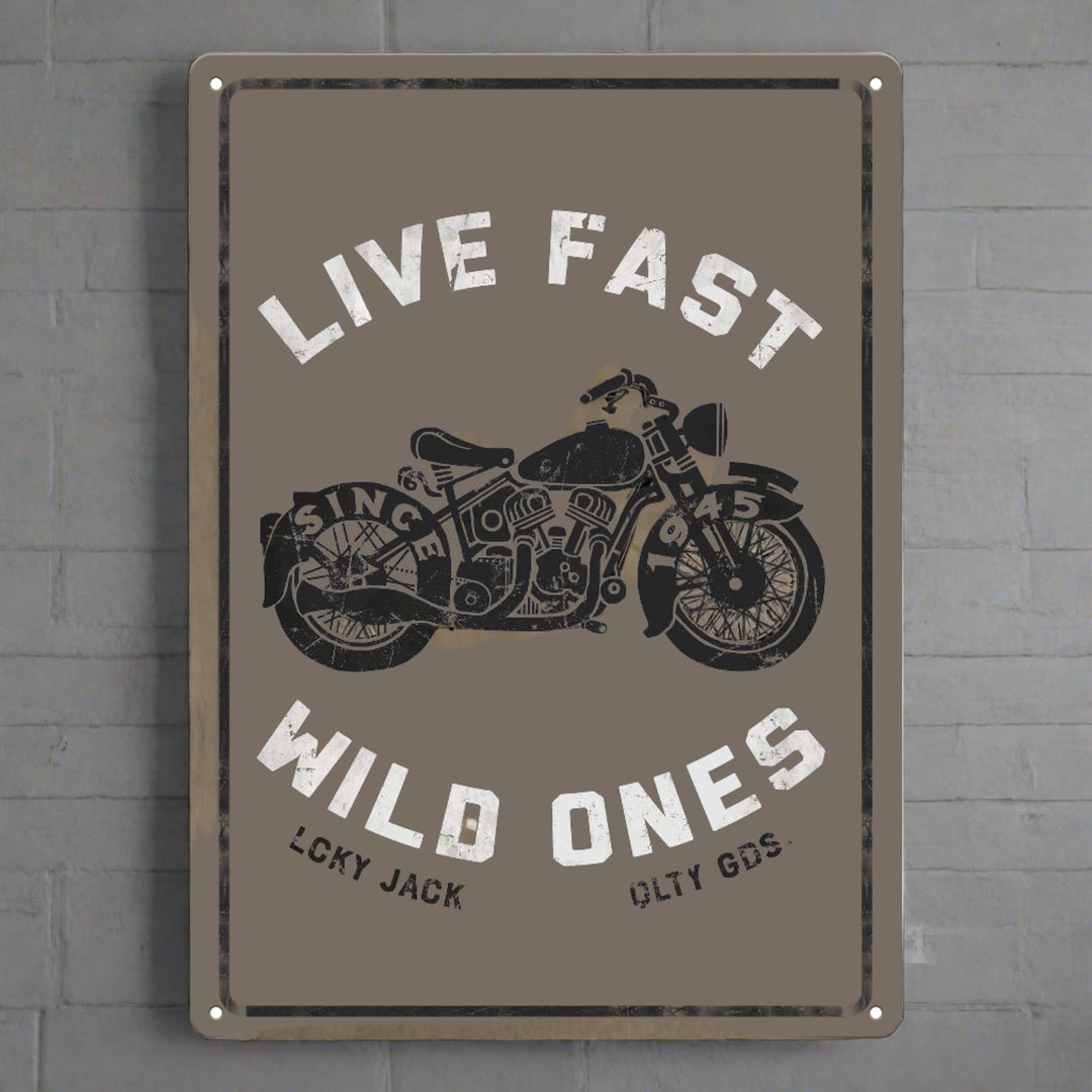 Tin Sign 12In X 17In Live Fast Wild Ones