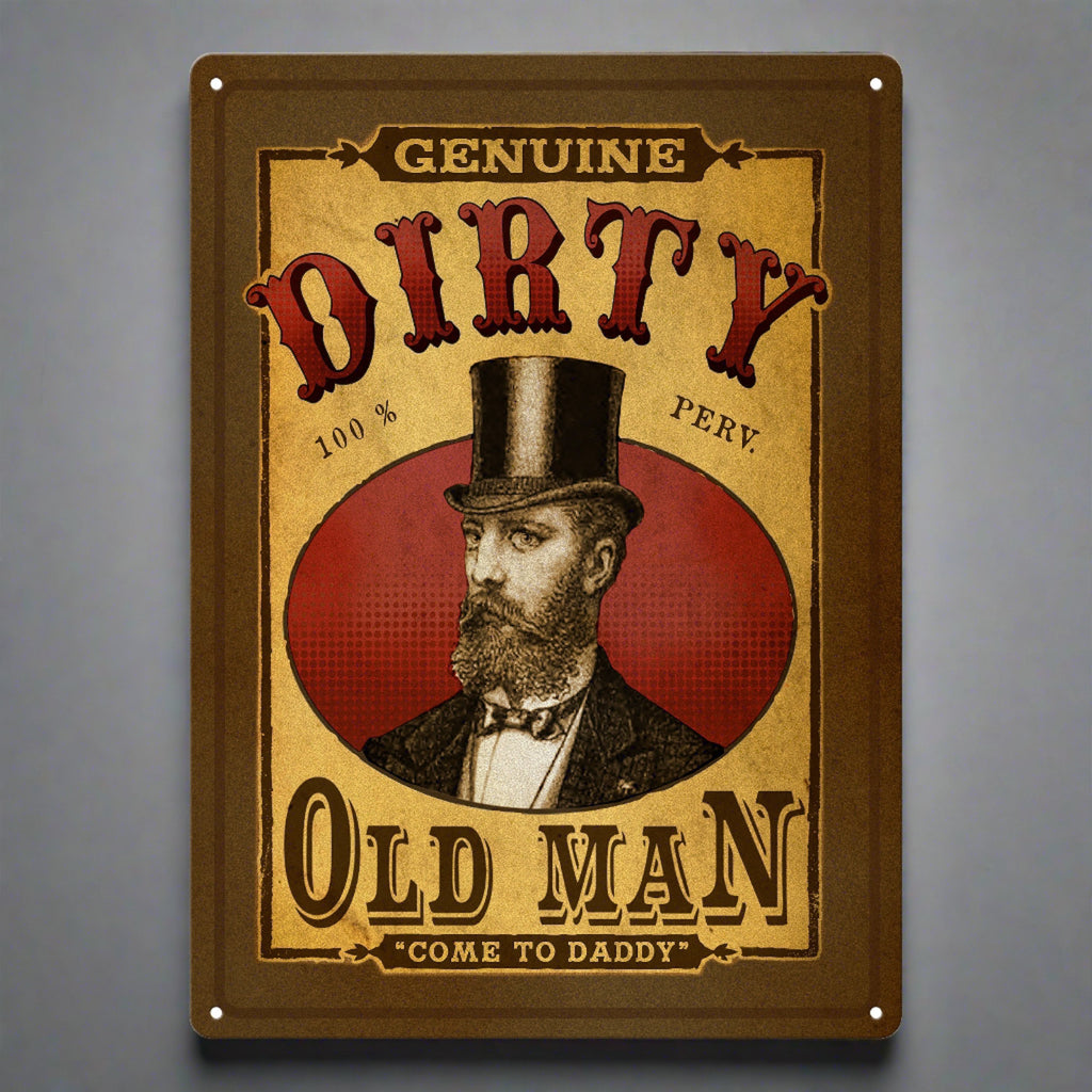Metal Tin Signs, Funny, Vintage, Personalized 12-Inch x 17-Inch - Dirty Old  Man