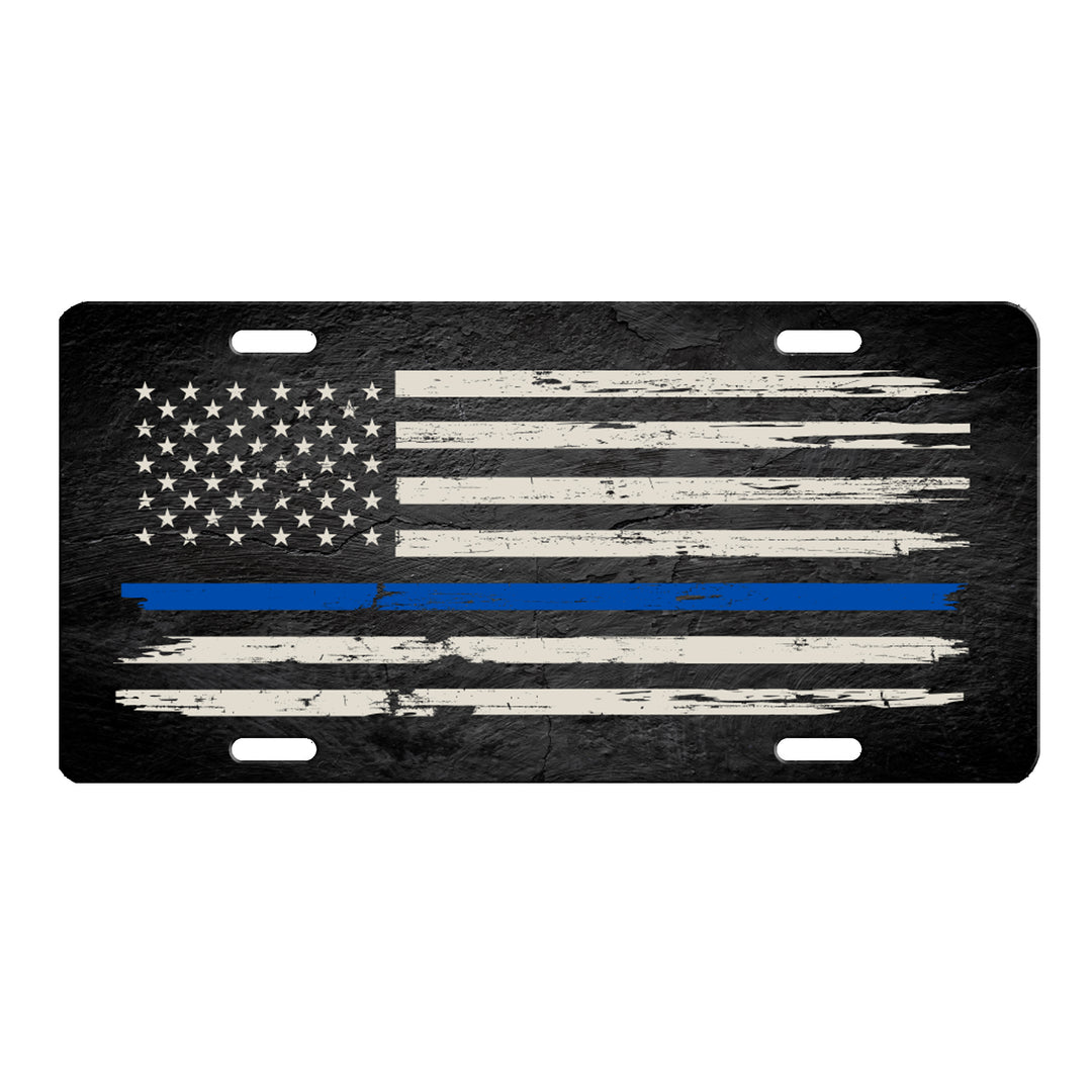 Vanity License Plate 12In X 6In Thin Blue Line Flag 1