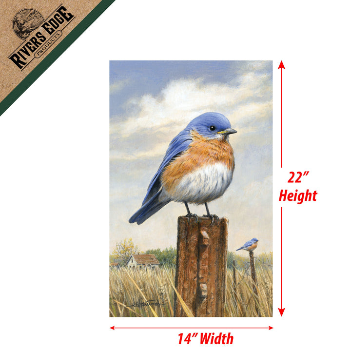 Lawn Flag 14In X 22In With Pole Homestead Bluebird