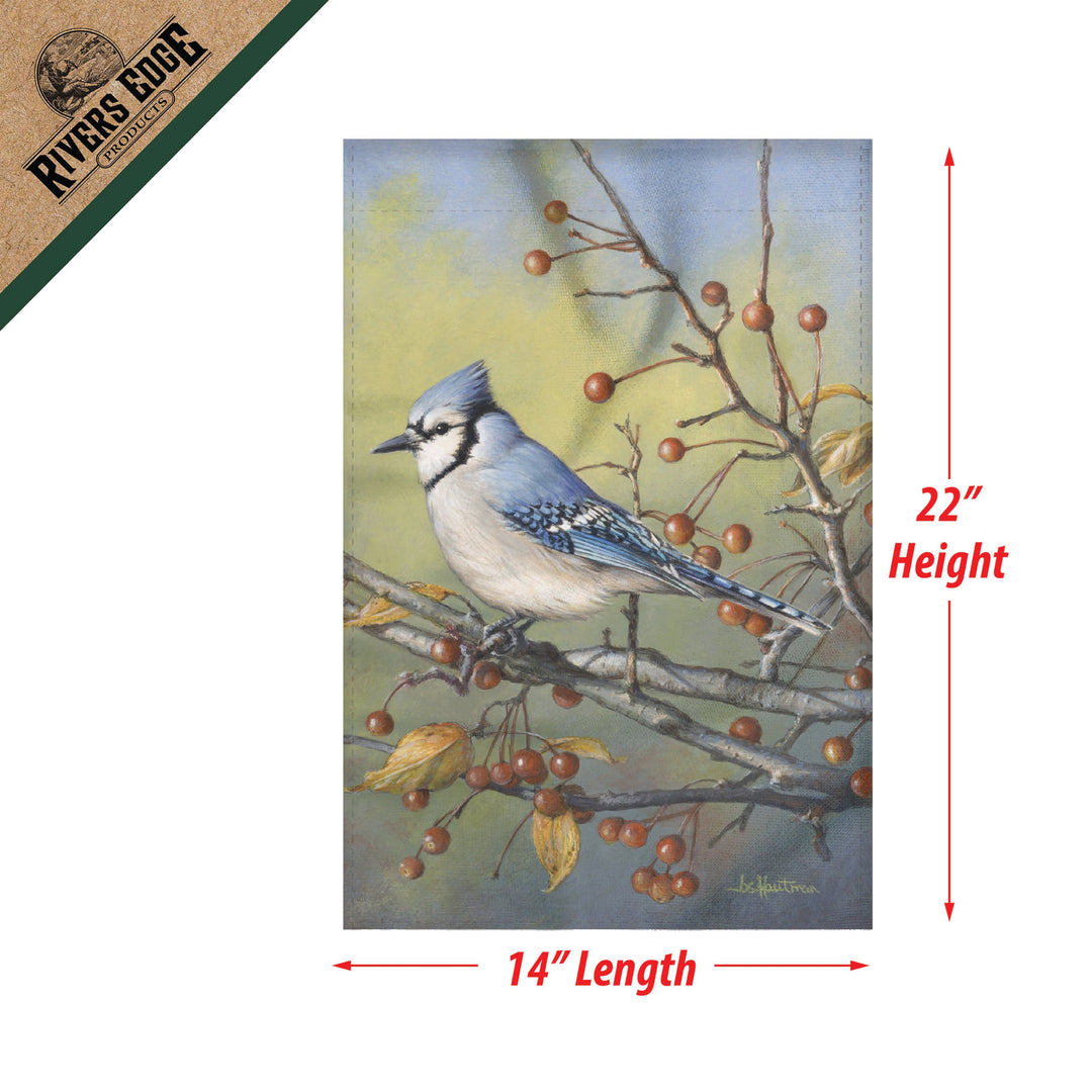 Lawn Flag 14In X 22In With Pole Bluejay And Crabtree