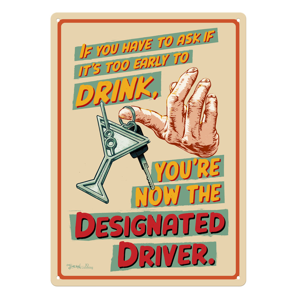 Metal Tin Signs, Funny, Vintage, Personalized 12-Inch x 17-Inch - Designated Driver