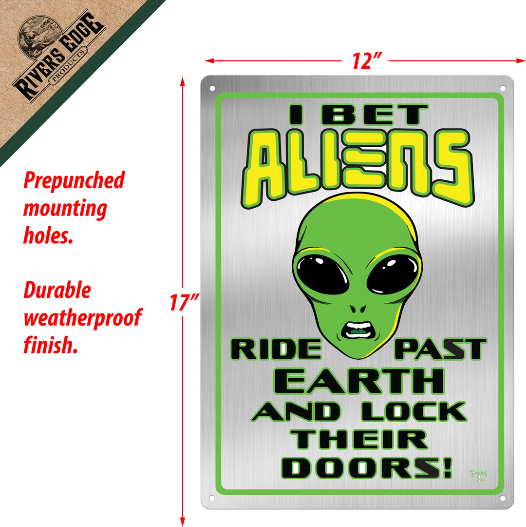 Tin Sign 12In X 17In Aliens Lock Doors