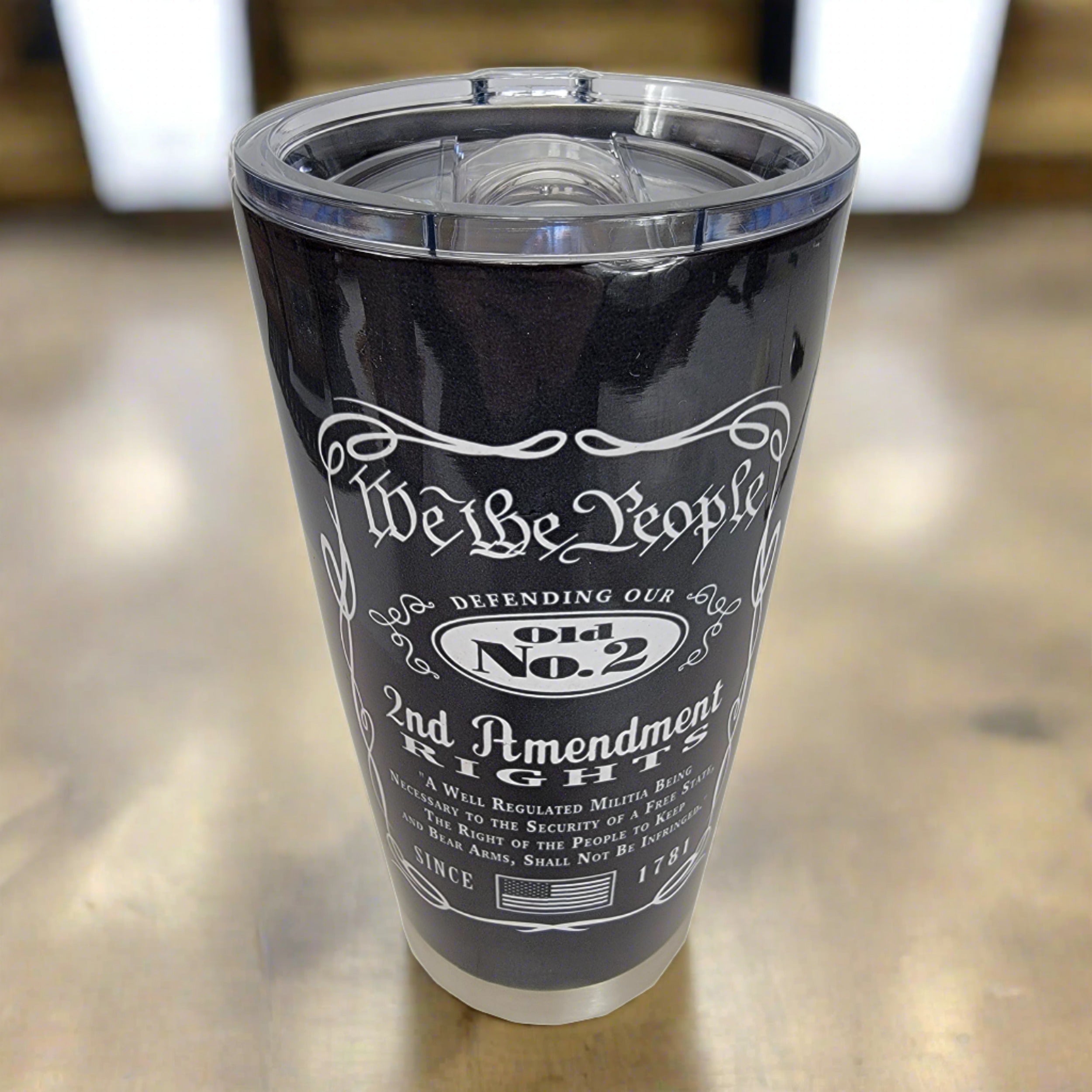 Rivers Edge 10oz Tumbler W-Lid - We The People 2A Black-Ss