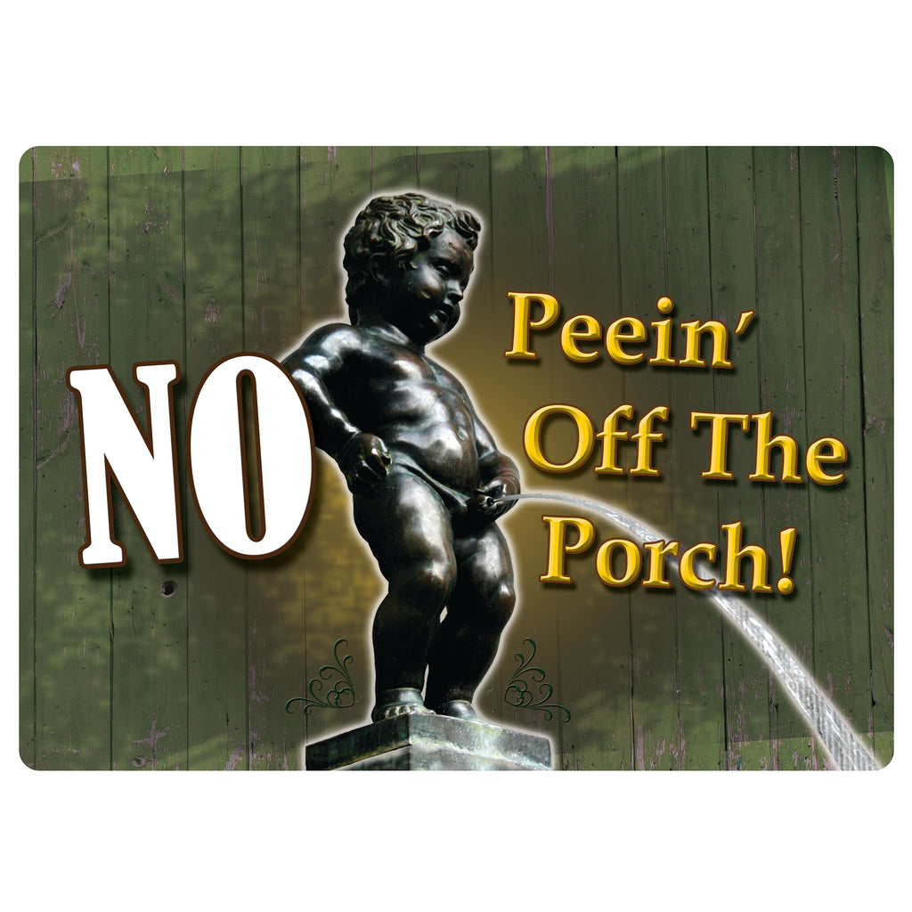 Oval Tin Sign No Peeing Weatherproof With Pre Punched Holes For Hanging 12 By 17 Inches