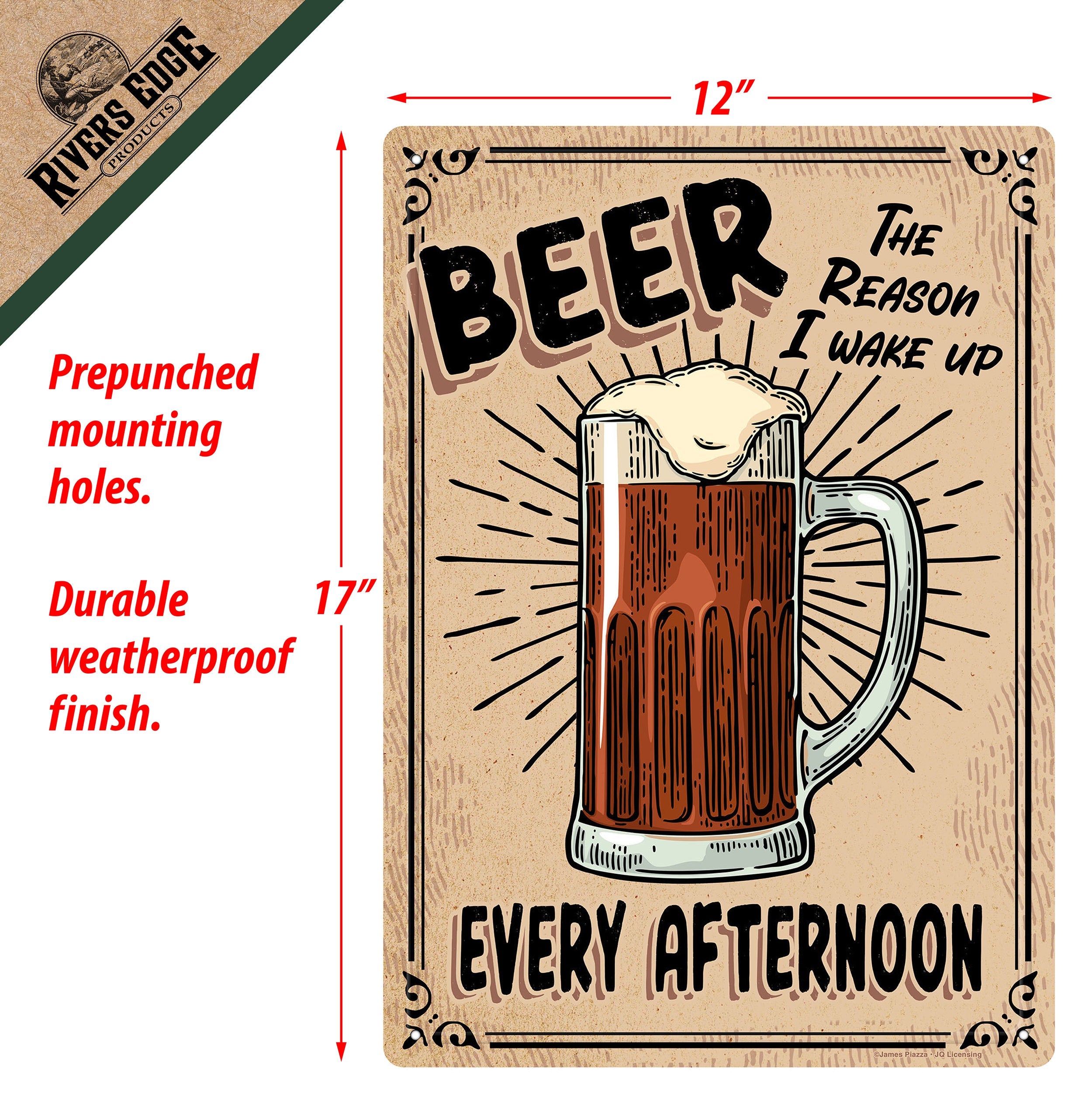 Ice Cold Beer Tin Sign 12 x 15in